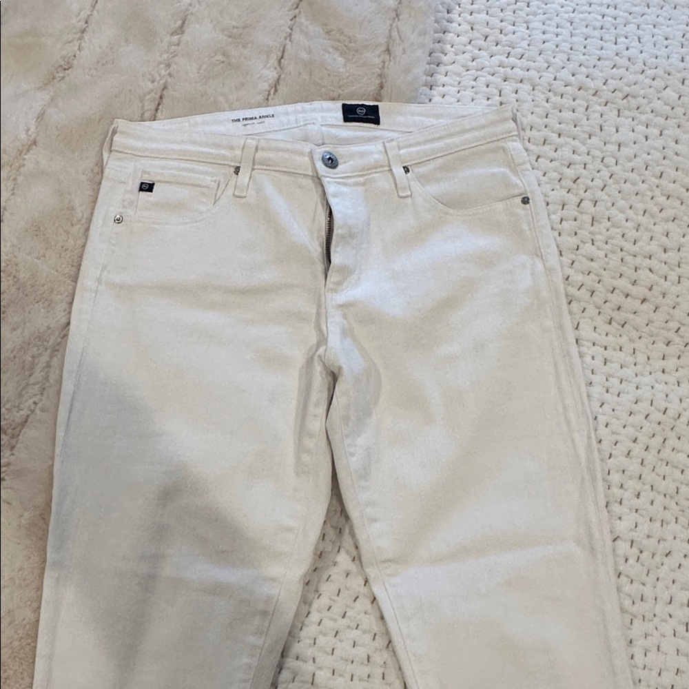 AG Adriano Goldschmied Prima Ankle Cigarette Jeans in white never worn